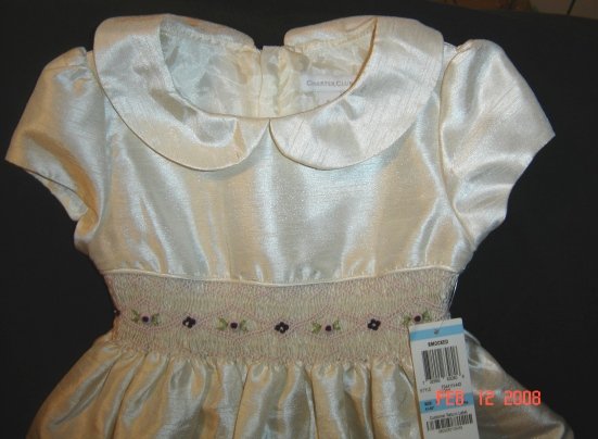 NWT Charter Club Ivory Smocked Easter Dress Size 5