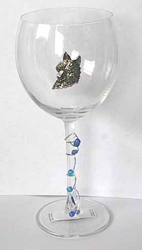 Pewter Wolf Wine Glass Free Shipping