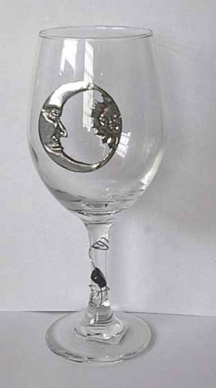 Pewter Moon and Sun Wine Glass Free Shipping