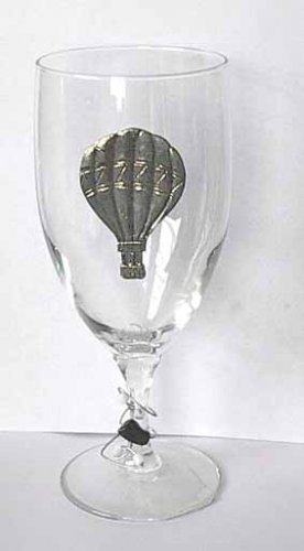 Pewter Hot Air Balloon Wine Glasses Free Shipping