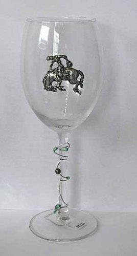 Pewter Bronco Rider Wine Glasses Free Shipping