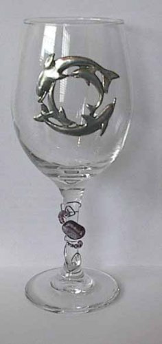Pewter Dolphin Wine Glass Free Shipping