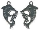 Lot of 12 Pewter Dolphin Best Friends Charms Free Shipping