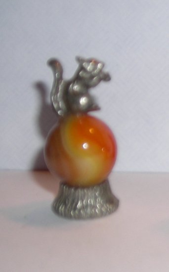 squirrel Mini Pewter Figurines on Marble