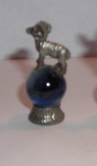 Ram Mini Pewter Figurines on Marble