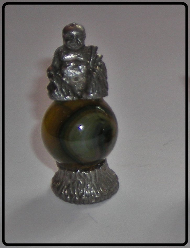 Buda Mini Pewter Figurines on Marble