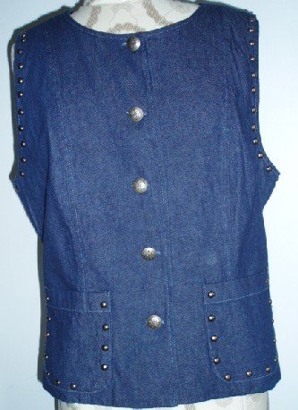 Stonebridge Ladies Denim n Concho Western Vest