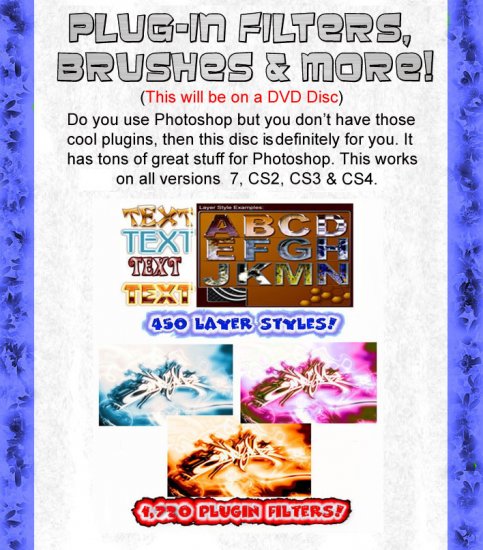 Adobe Photoshop 7, CS2, C3 & CS4 Plugin Filters Brushes & More!