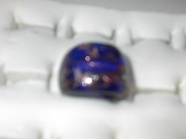 Blue Gold MURANO GLASS RING Size 8