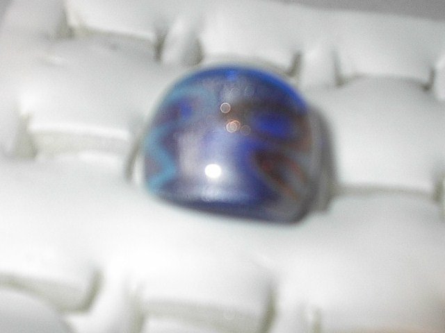 Light Blue Silver MURANO GLASS RING Size 8.5