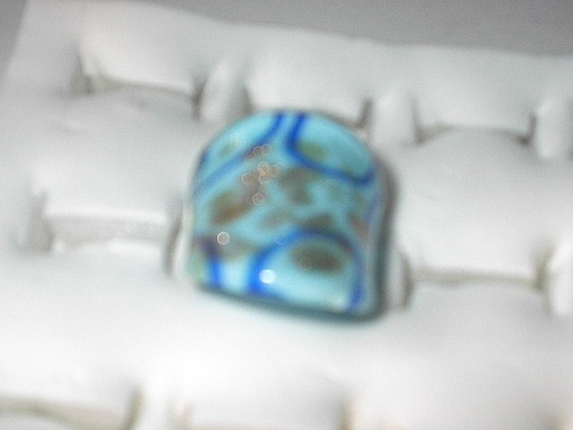 Teal Blue Gold MURANO GLASS RING Size 9
