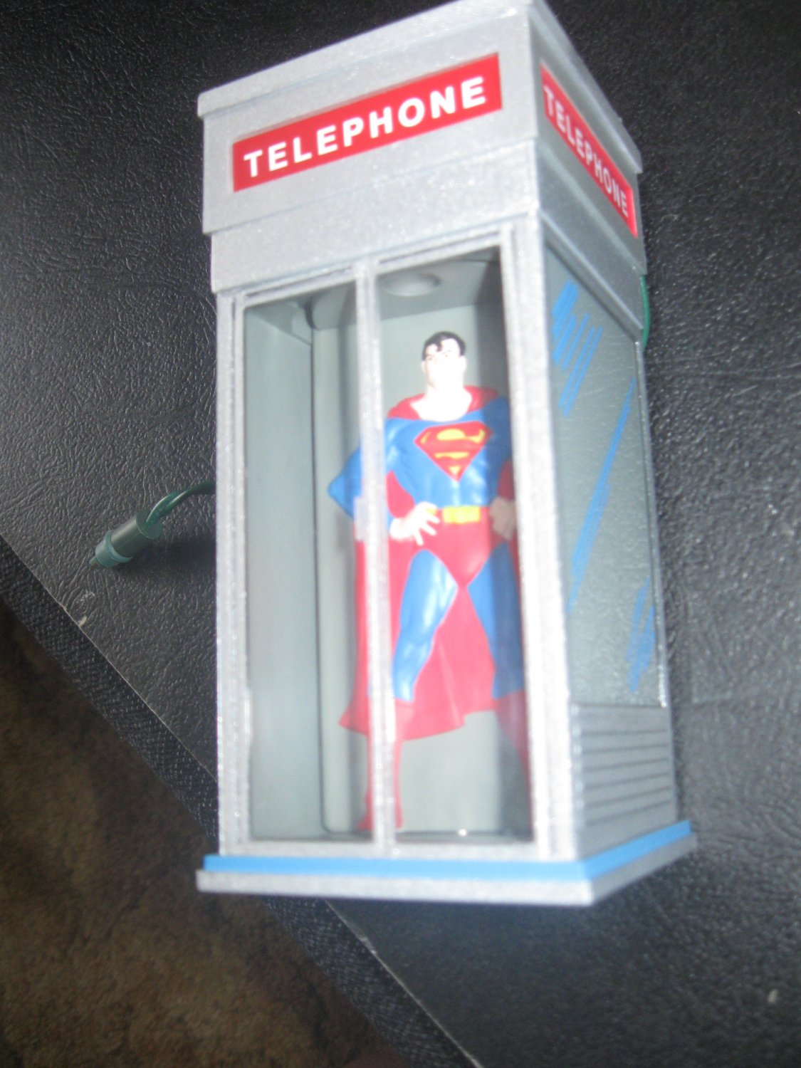 Superman in Telephone Booth Magic Light Motion Keepsake Ornament