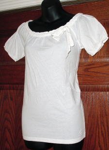 NWT ABERCROMBIE & FITCH Ribbon Tie Neckline Knit Top L