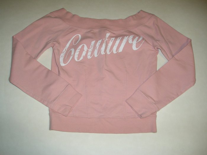 EXPRESS ~ pink 'couture' sweatshirt shirt top ~ S