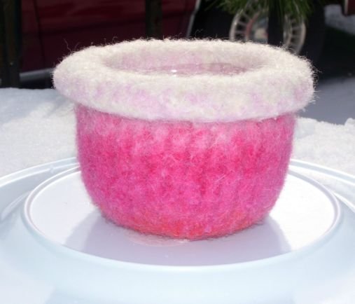 Felted Pink Bowl