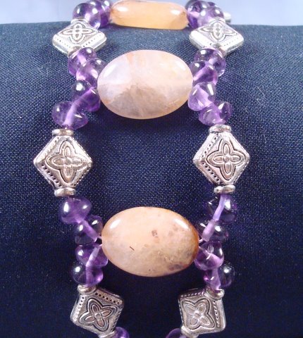 Amethyst and Citrine gemstone bracelet