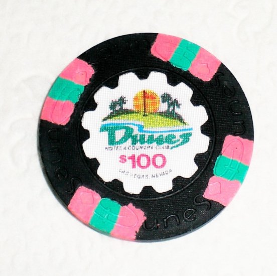 $100 Dunes Chip, Las Vegas, Absolutely Perfect Condition