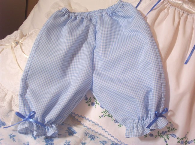 Blue Gingham Pantaloons - Pants - 6M - 4T - Infant - Toddler - Little Girl - Baby - Custom Order