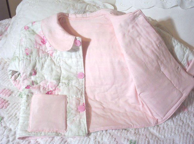 Little Girls Pink Floral Quilted Jacket - Emma Grace