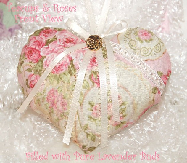 Teacups and Roses - Lavender Sachet - Heart Sachet - Mother Gift