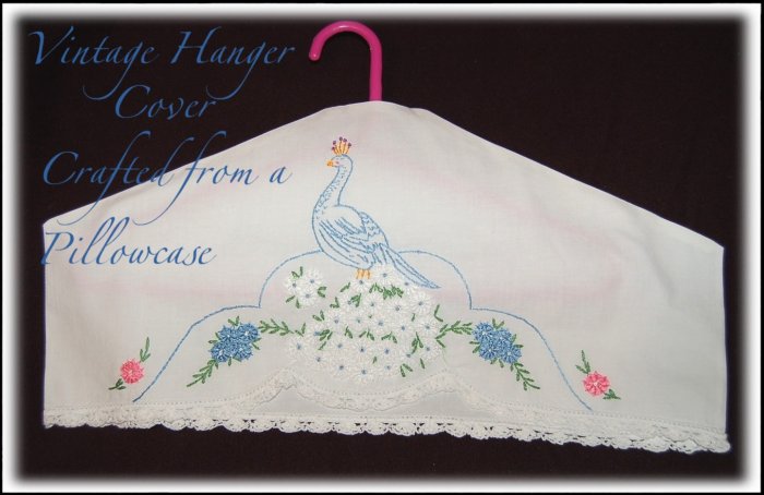 Vintage - Embroidered Peacock - Hanger Covers - Clothing Protectors