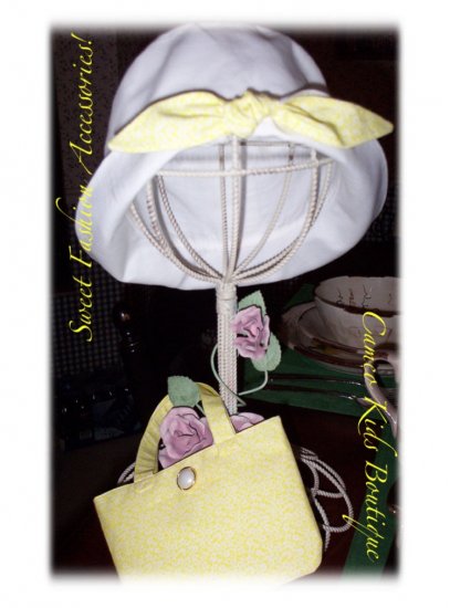 Yellow Floral Hat and Purse - Little Girls - Toddler Girls