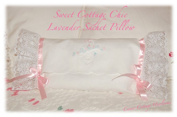 Cottage Chic - Decorative Pillow - Lavender Sachet - Hanger Sachet - Storage Bag
