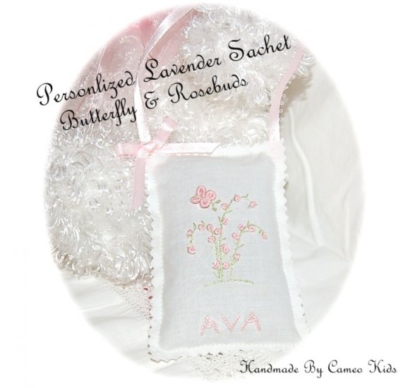 Personalized Lavender Sachet - Lavender Sachets - Lavender Gifts - Butterfly
