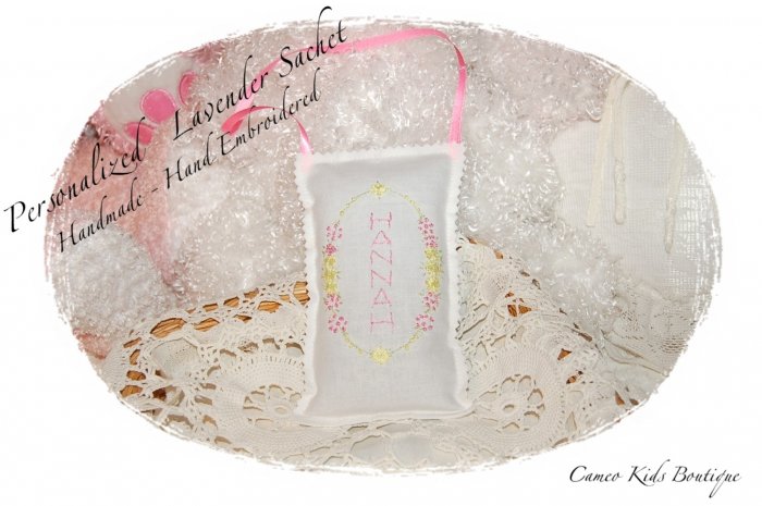 Personalized Lavender Sachet - Lavender Sachets - Lavender Gifts - Cameo