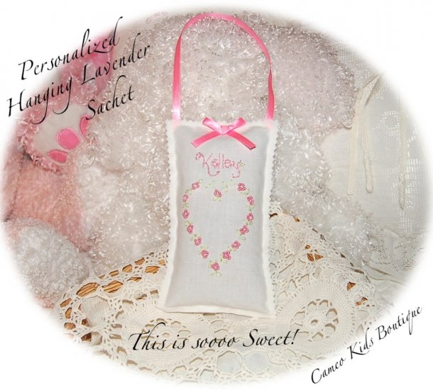 Personalized Lavender Sachet - Lavender Sachets - Lavender Gifts - Floral Heart