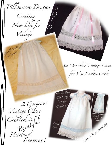 Victoria - Vintage Pillowcase Dress - Little Girls Portrait Dresses