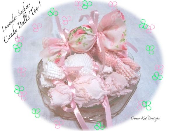 Candy - Lavender Sachets - Assorted Shapes - Vintage - Chenille - Designer Fabrics - Gift Ideas
