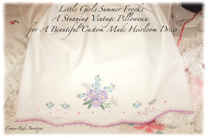Sylvie - Vintage Pillowcase Dress - Little Girls Party Dress - Heirloom Dress
