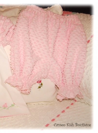Chenille Bloomers - Pantaloons - Vintage Popcorn Chenille - Bubblegum Pink