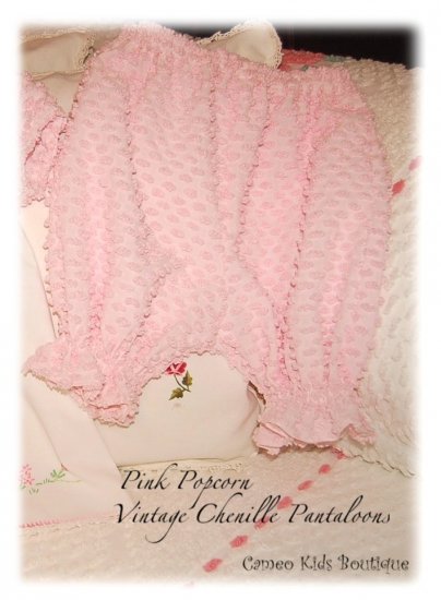Vintage Popcorn Chenille - Pantaloons - Bloomers - Bubblegum Pink