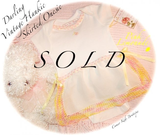 Pink Lemonade - Vintage Baby Skirted Hany Onesie - Toddler - Altered Baby Couture