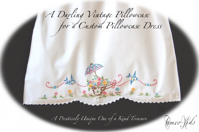Bonnie - Little Girls Embroidered Vintage Pillowcase Dress