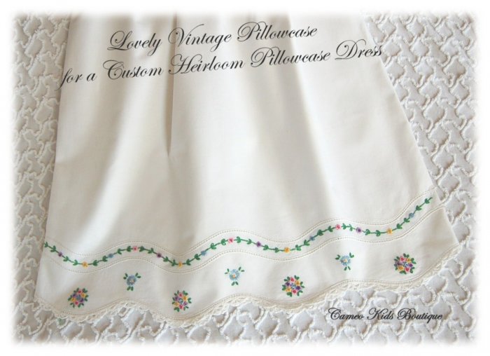 Brandi - Embroidered Floral Pillowcase Dress - Little Girls Beach Dress