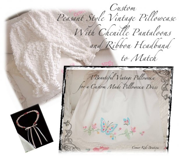 Special Request for Jamie Knestaut - Peasant Pillowcase Dress - Pantaloons - Headband