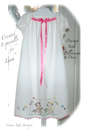 Vintage Pillowcase - Night Gown - Peasant Style - Nightgown - Wide Awake