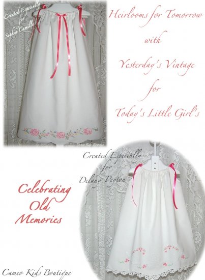 Special Request for Elaine - Vintage Pillowcase Dresses - Caroline and Marie
