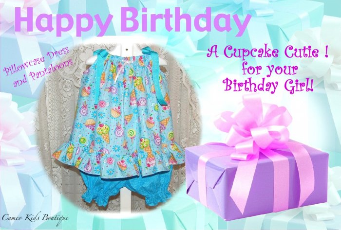 Cupcake Cutie - Pillowcase Dress - Pantaloons - Birthday Dress
