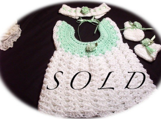 Baby Sweater Dress Set - Sofia - Preemie - Newborn - Baby - Girl