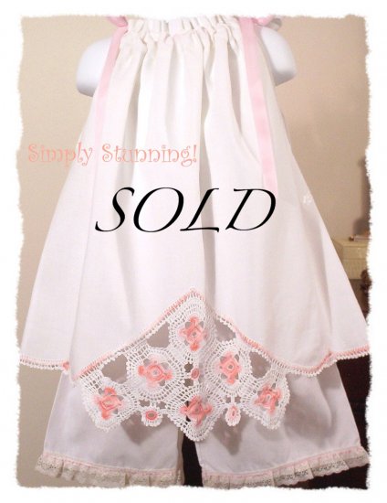 Peaches N Cream - Vintage Pillowcase Dress - Heirloom Keepsake - Toddler Dress