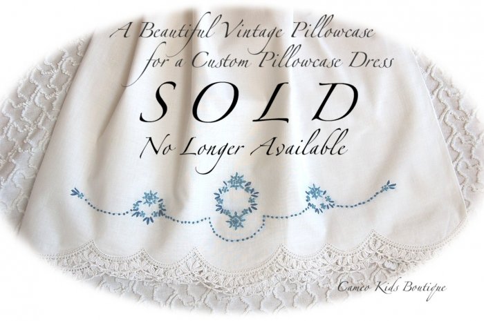 Lexi - Embroidered Blue Floral - Pillowcase Dress - Little Girls Heirloom Dress