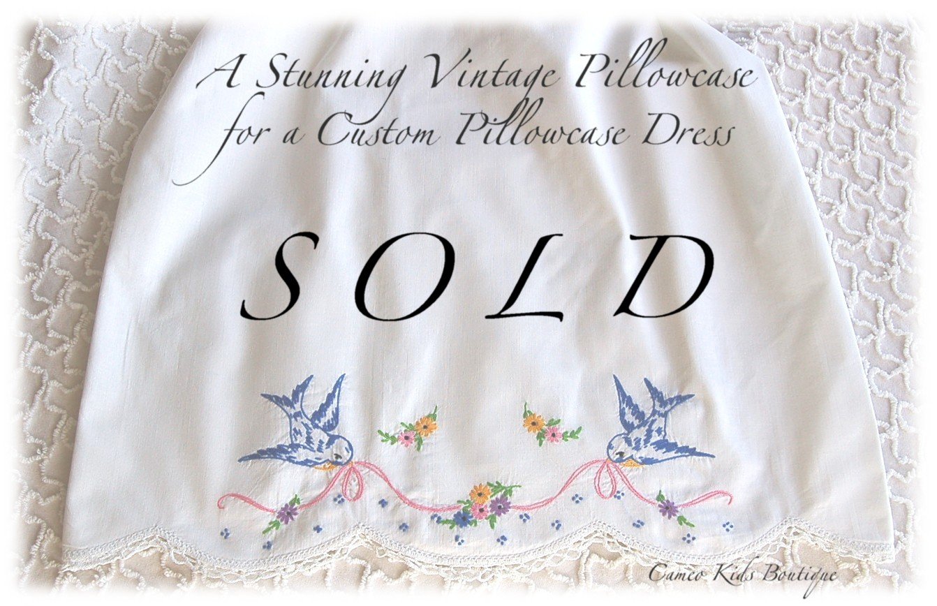 Kari - Beautiful Vintage Pillowcase Dress - Hand Embroidered - Unique Girls Dress