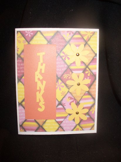 Orange and Pink Thank-you cards--Pack of 6