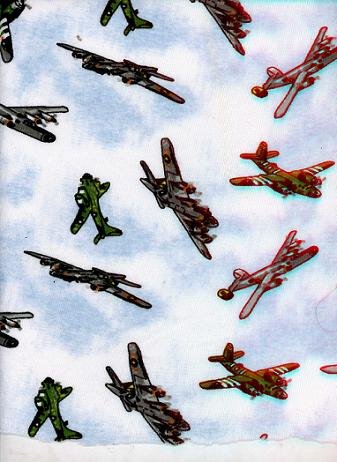 AIRPLANES ARE ON WHITE COMBED COTTON RIB KNIT