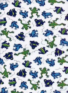 MULTICOLOR FROGS ON COTTON RIB KNIT-CUTE