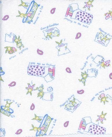 RABBITS GOTO BED- PILLOW FIGHT ON COTTON RIB KNIT